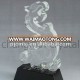 Noble Clear Crystal Dragon Trophy With Black Base For Business Souvenir